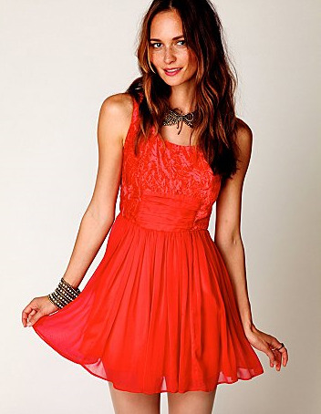 Orange mini dress