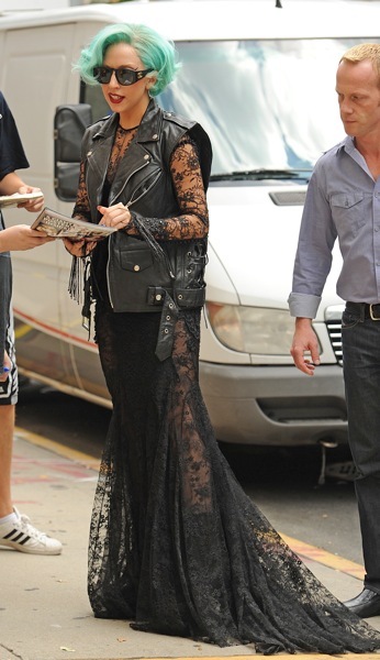Lady Gaga in leather vest