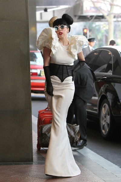 Lady Gaga's black and blonde hairstyle