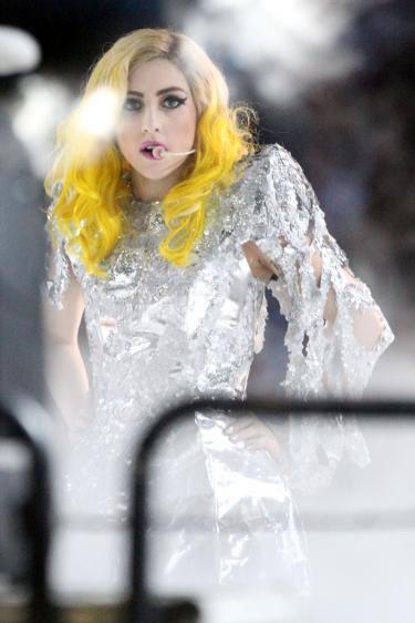 Lady Gaga foiled with yellow hair