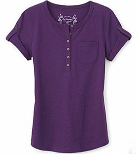 Girl's henley button front shirt