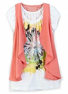 Girl's layered cap sleeve shirt