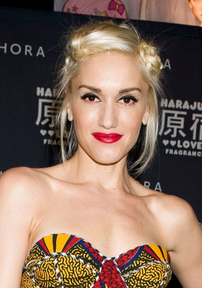 gwen stefani hair do. Gwen Stefani#39;s braided, updo