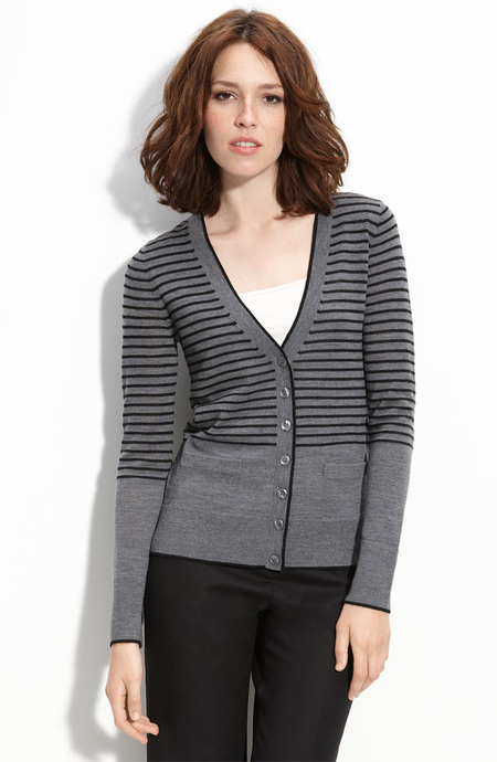 Halogen Merino Wool V-Neck Cardigan 