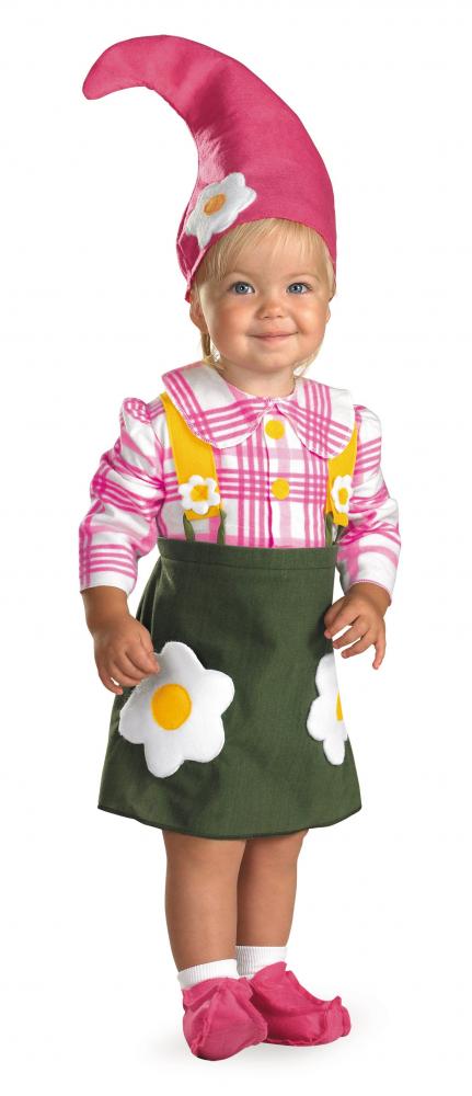This Flower Garden Gnome costume for infant and toddler girls includes a 