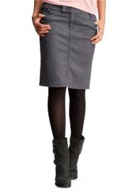 Denim Slant-pocket Pencil Skirt
