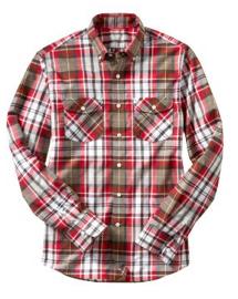 Fitted Two-pocket Red Benjamin Plaid Shirt