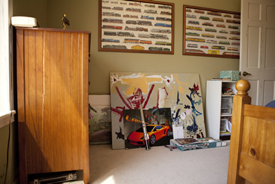 Red room artwork before