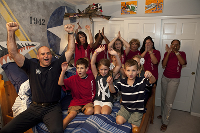Red team celebrates