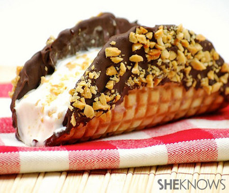 Homemade choco tacos