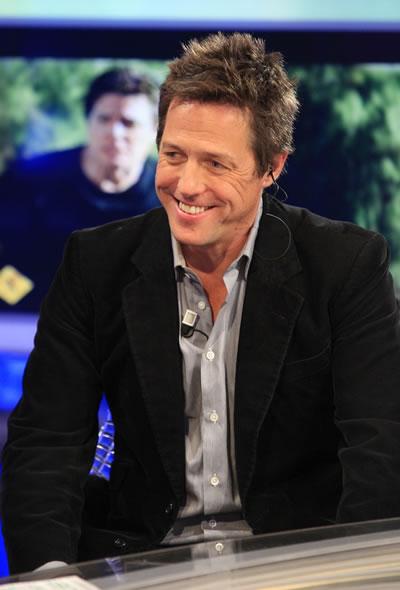Hugh Grant appears on the Spanish TV show 'El Hormiguero' in Madrid.