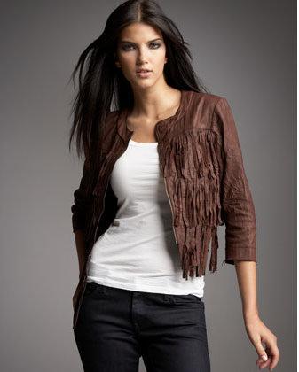 Illia fringed leather jacket