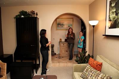 Stacie and Christina, the designer, celebrate a job well done