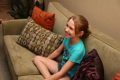 Enjoying the new couch