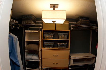 Interior shot of the closet