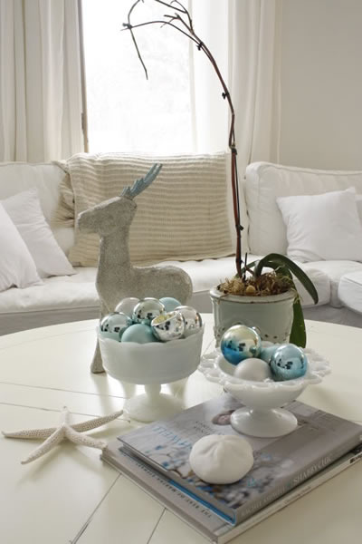 White ornament centerpiece