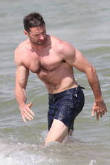 Hugh Jackman takes a dip in St. Tropez, France