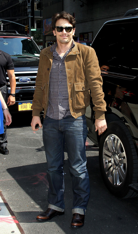 James Franco outside of David Letterman