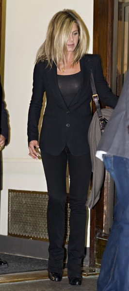 Jennifer Aniston in a sheer top
