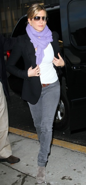 Jennifer Aniston in a scarf