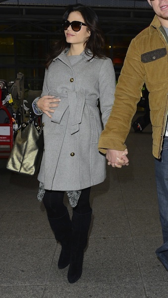 Showing off the baby bump