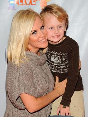 Jenny McCarthy smiles with son