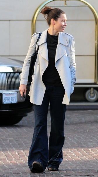 Jessica Biel in bell-bottoms