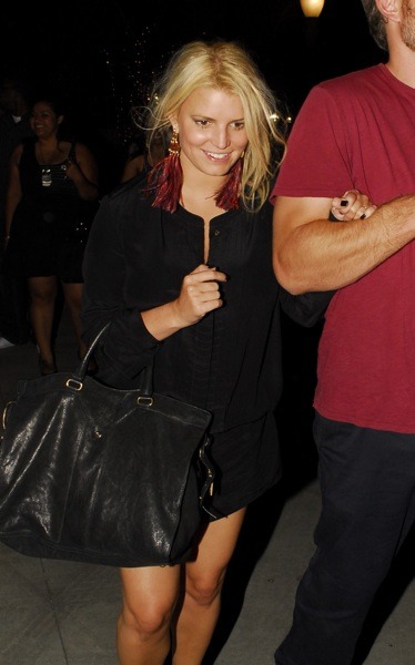 Jessica Simpson in tassle earrings