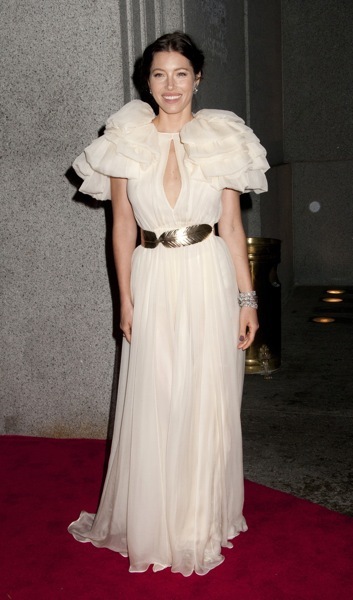 Jessica Biel in a dramatic dress