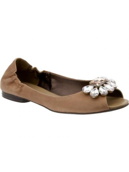 Jeweled Peep-toe Flat