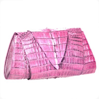 Pink Croc Clutch