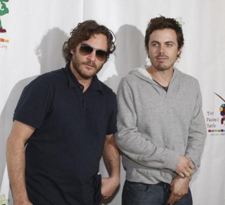 Joaquin Phoenix with his brother-in-law Casey Affleck in San Francisco