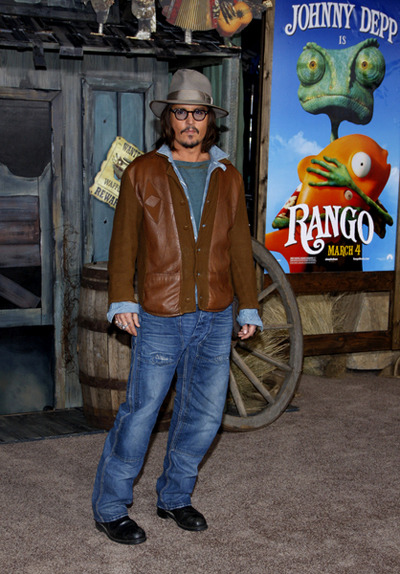 Depp at the Rango Premiere