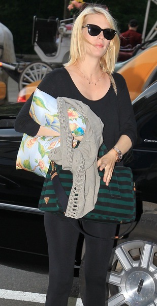 January Jones with a handbag
