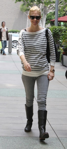 January Jones in grey
