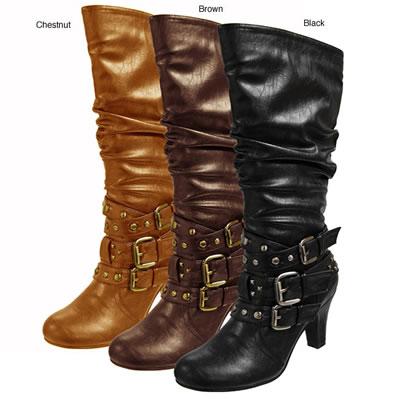 Journee Collection Slouchy Multi-buckle Boots
