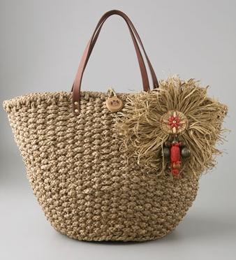 Juicy Couture Large Straw Tote