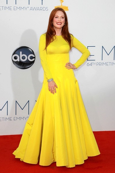 Julianne Moore is drenched in yellow