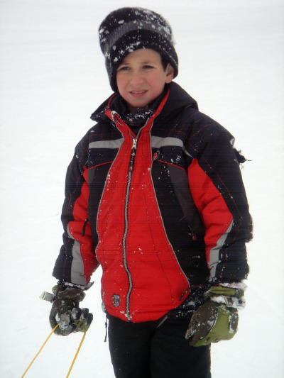 Julien Sledding (9 years old)