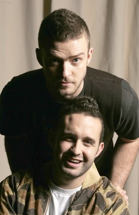 An artistic photo of Justin Timberlake and Trace Ayala