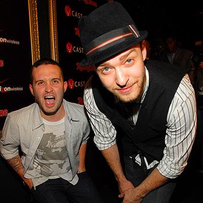 Justin Timberlake and Trace Ayala at the pre-Grammy concert.
