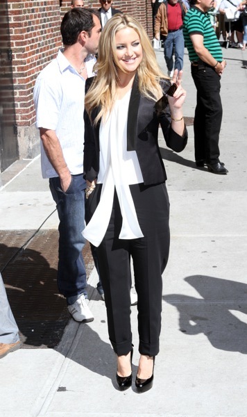Kate Hudson in a tuxedo jacket