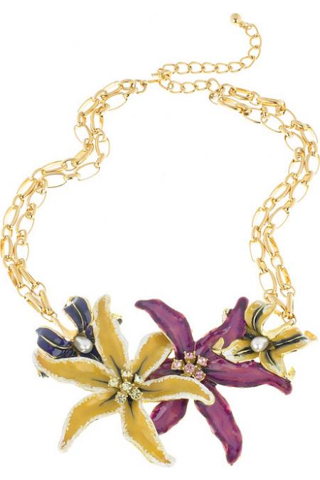 Kenneth Jay Lane Enamel Flower Necklace
