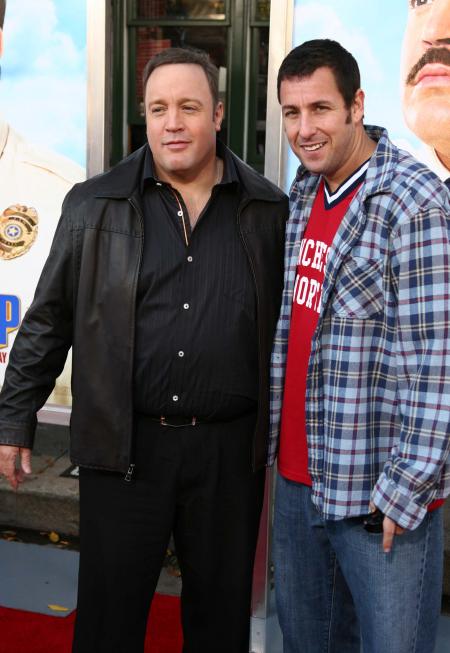 Kevin James and Adam Sandler at the Paul Blart: Mall Cop premiere