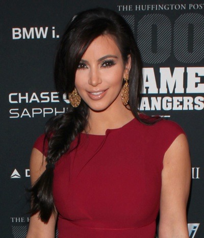 Kim Kardashian with loose braid