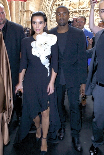 Kim Kardashian and Kanye West at Paris Fashion Week