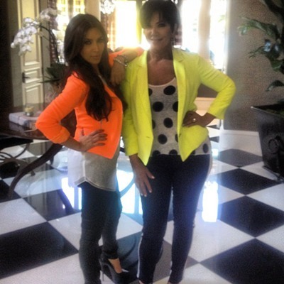 The Kardashians pose in neon