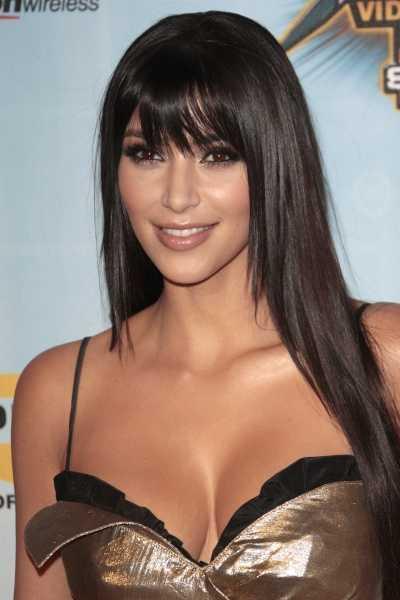 Kim Kardashian's Long Brunette Hairstyle. At the Spike TV Video Game Awards,