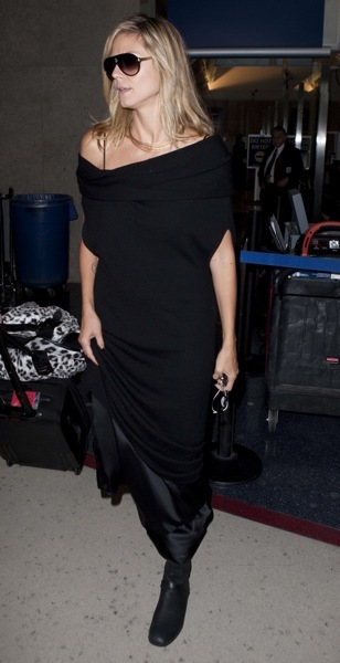 Heidi Klum in a black outfit