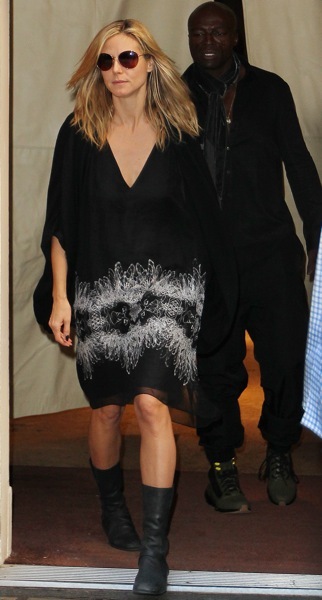 Heidi Klum in a flowing dress